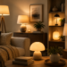 Cozy home with stylish modern lamps and warm ambient lighting.